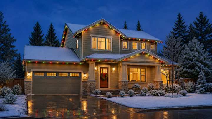 The same home lit for December